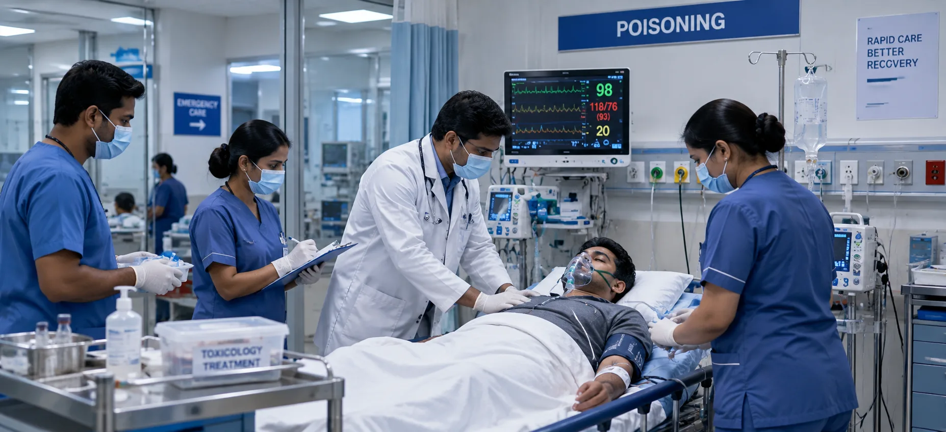 Illustration of poisoning care